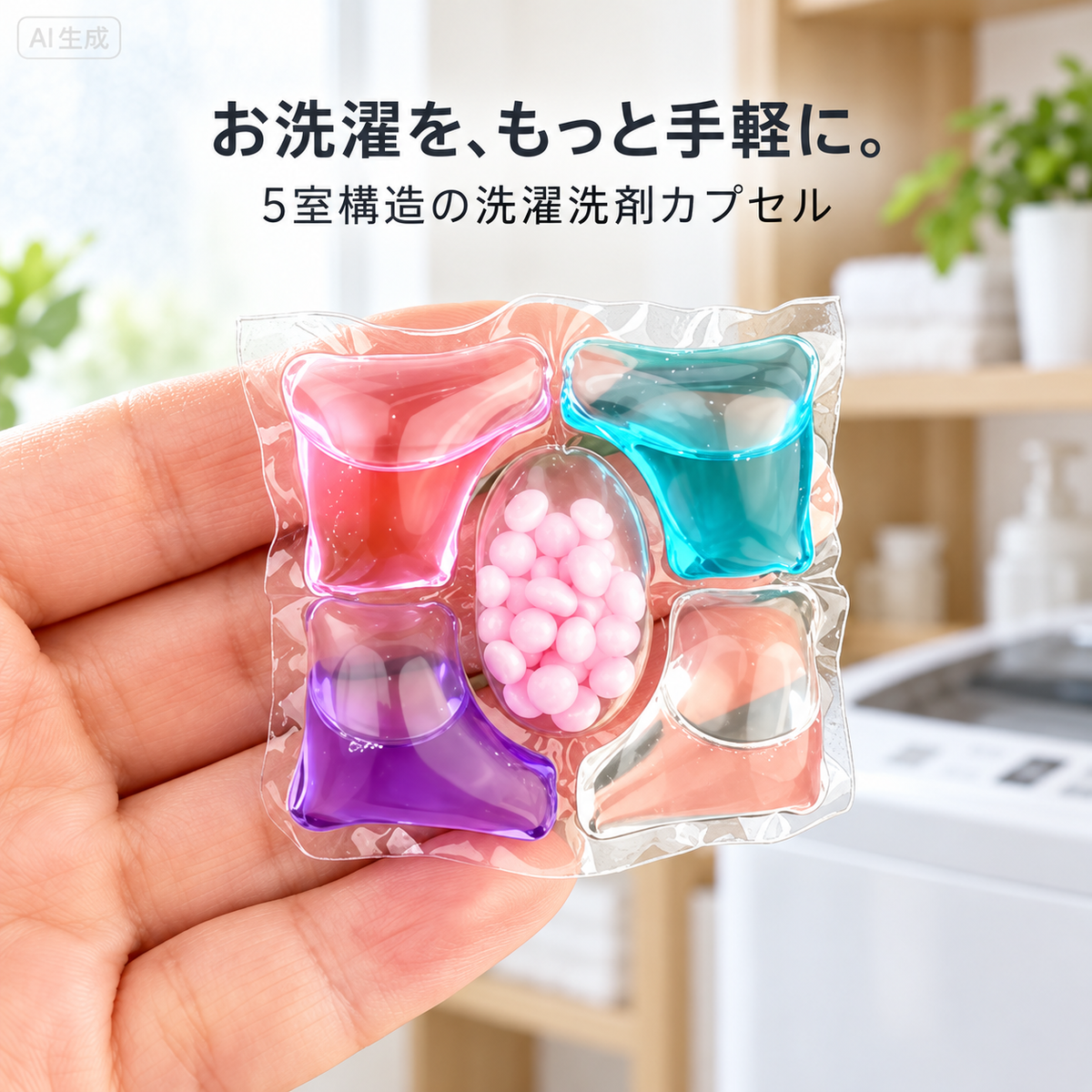 洗濯の手間をこれ1つで｜桜香る5in1洗濯カプセル