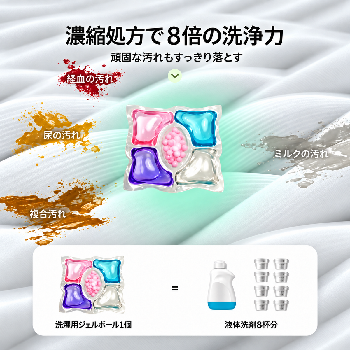 洗濯の手間をこれ1つで｜桜香る5in1洗濯カプセル